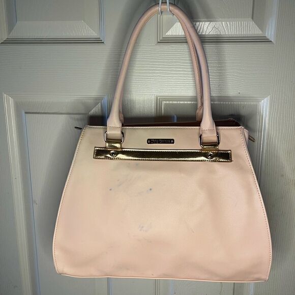 Juicy Couture light pink with rose gold trim large tote shoulder bag . - Picture 1 of 16